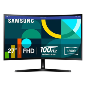 SAMSUNG Moniteur 27'' serie D Curved Full-HD,VA,100Hz,4MS (GTG),Narrow Border Design,Eye-Ca Noir 12M